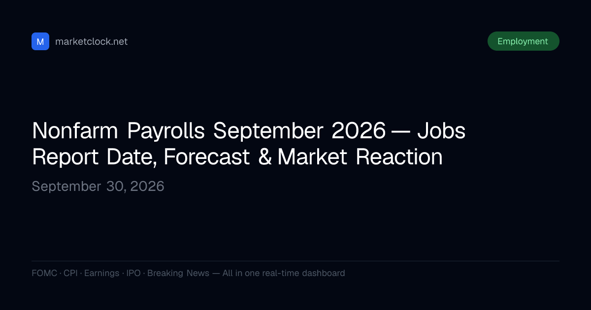 Nonfarm Payrolls September 2026 — Jobs Report Date, Forecast & Market ...