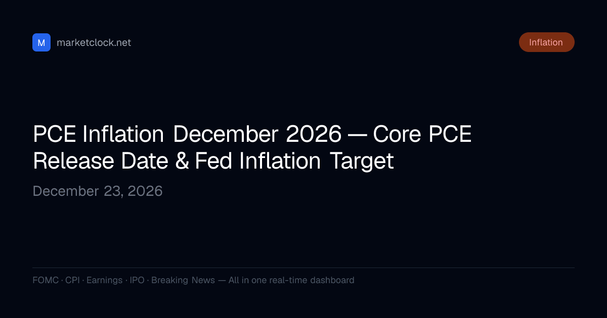 PCE Inflation December 2026 — Core PCE Release Date & Fed Inflation ...